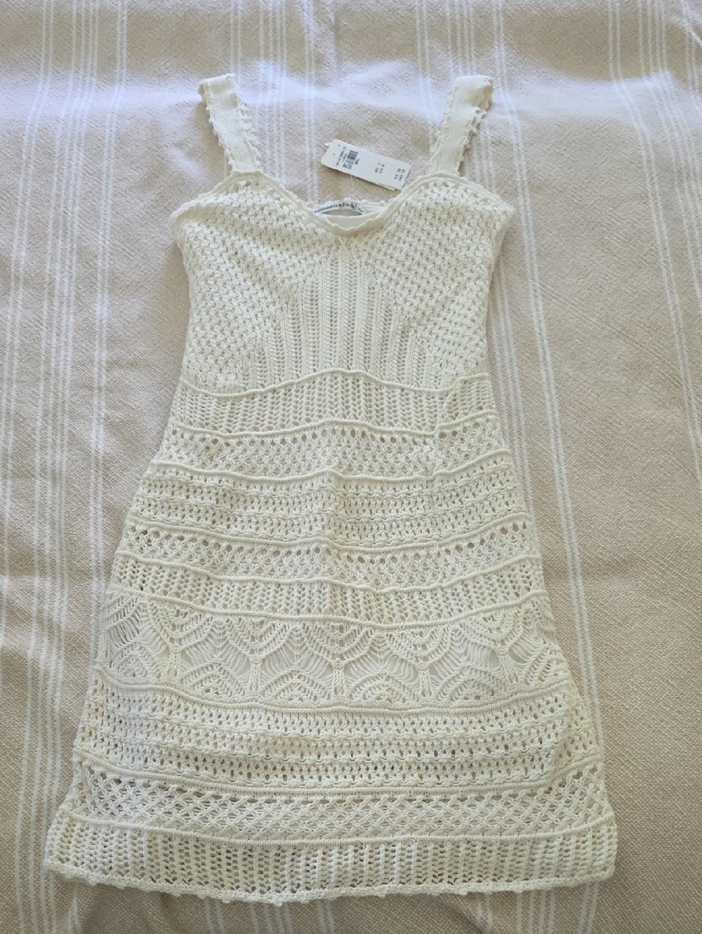 Abercrombie & Fitch Cream Crochet Mini Dress - Picture 4 of 5